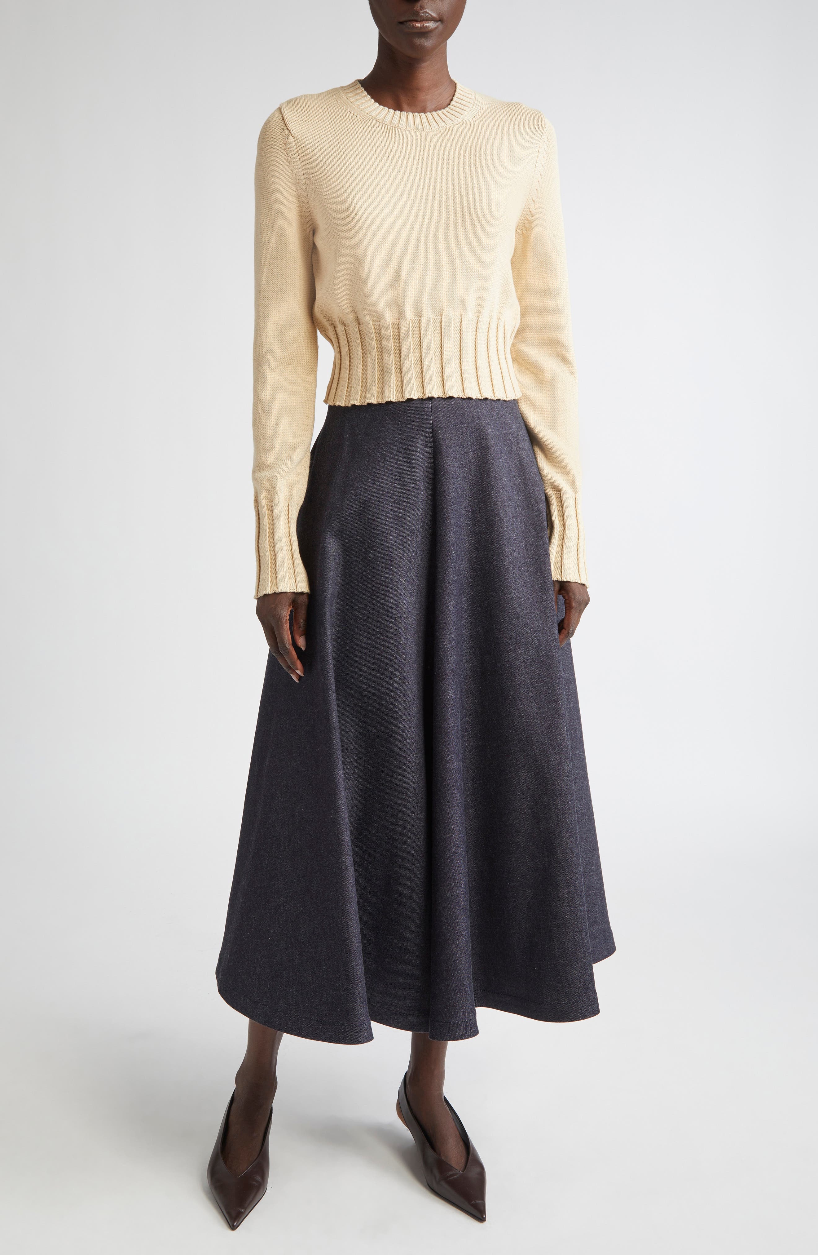 Altuzarra Varda Chambray A-Line Skirt in Berry Blue at Nordstrom - 2