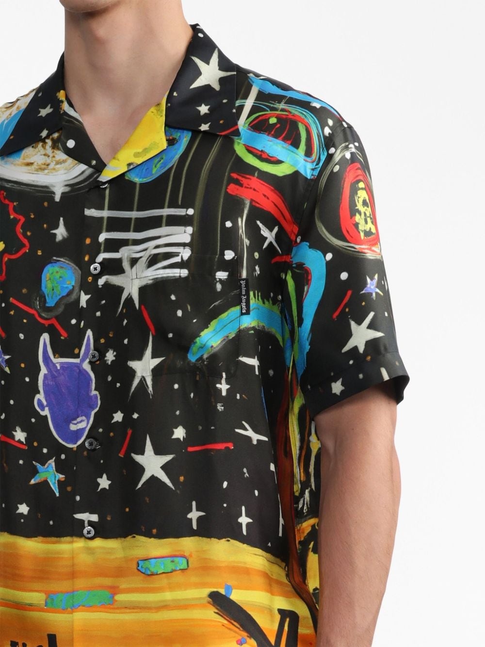 Starry Night silk bowling shirt - 5