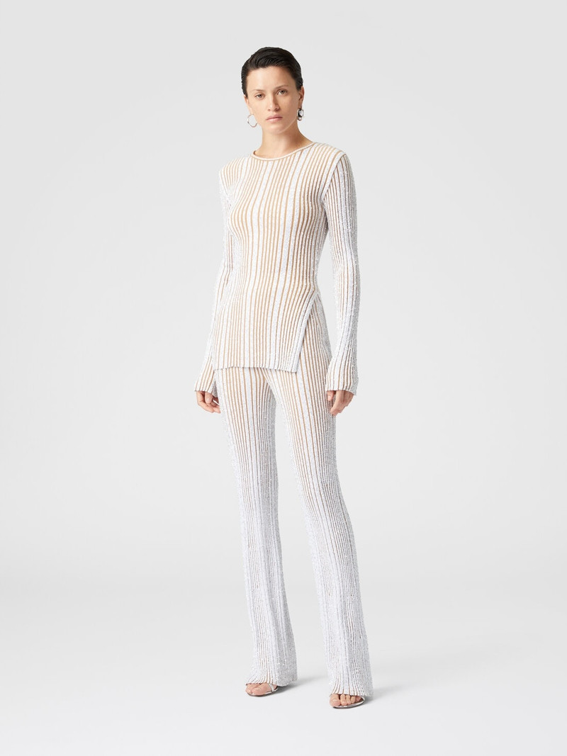 Missoni Ribbed stretch flared trousers with sequins outlook