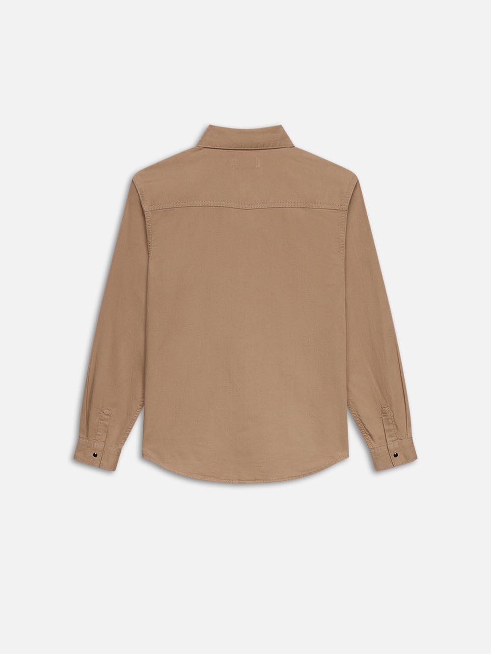 Western Denim Shirt in Dark Beige - 3
