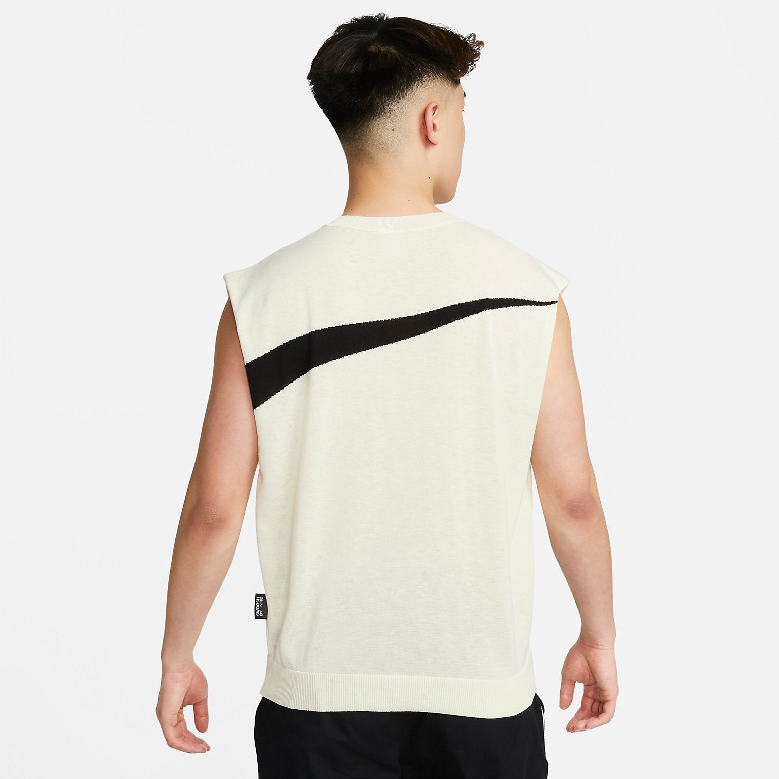 Nike Swoosh Sweater Vest 'White Black' FD2874-113 - 4