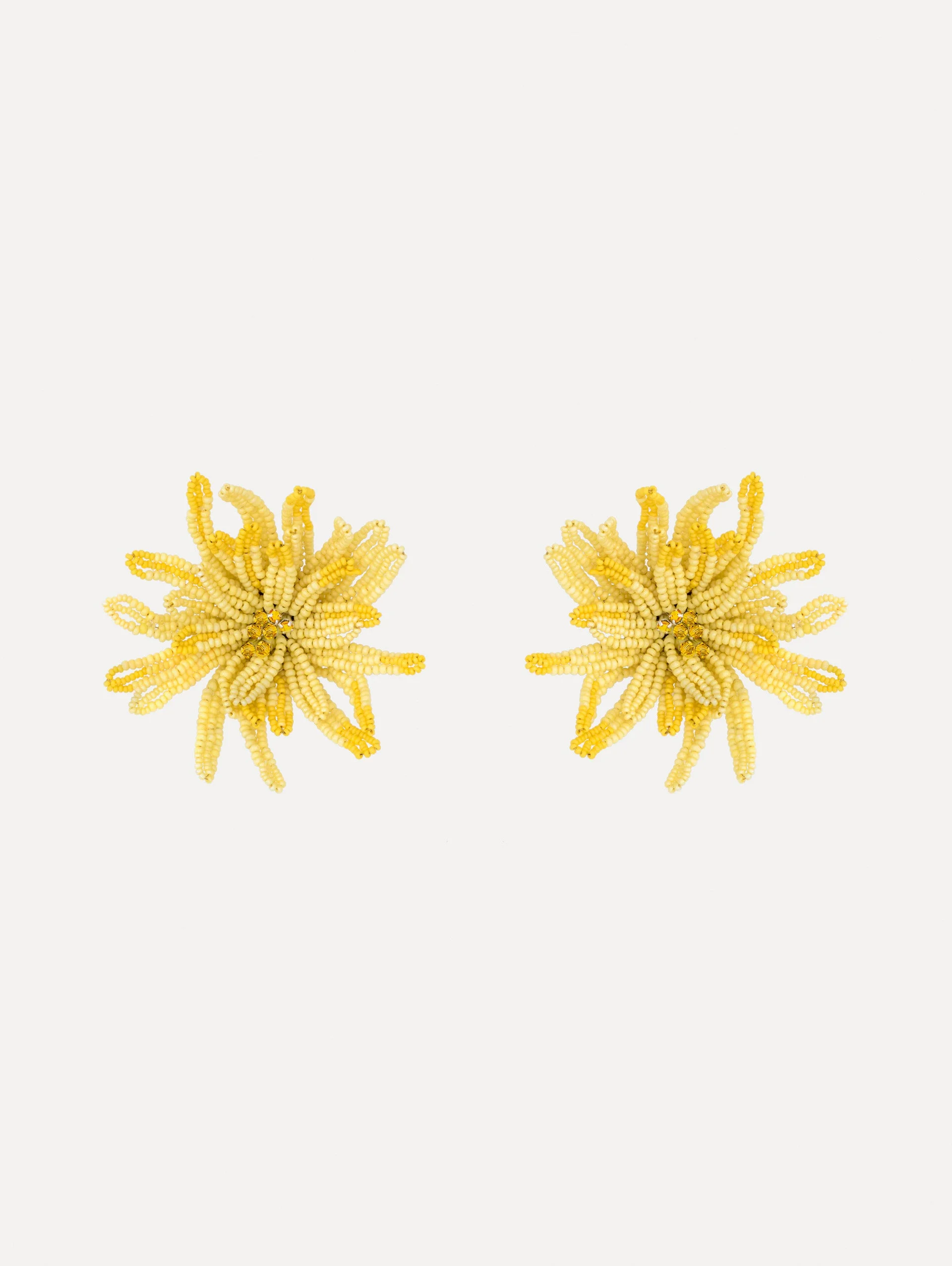 BEADED CHRYSANTHEMUM EARRINGS - 1