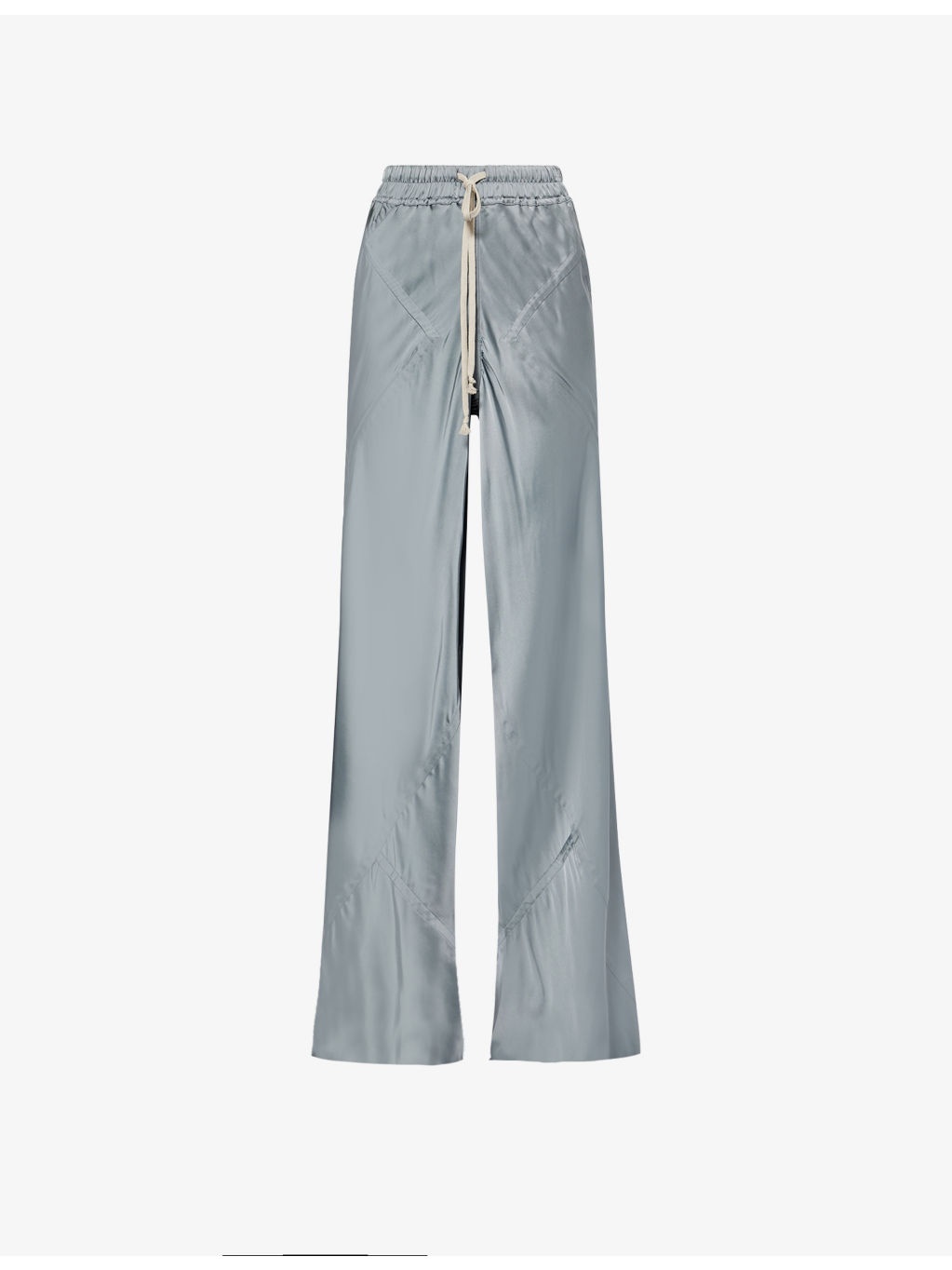 Drawstring Bias Flared Woven Trousers - 1
