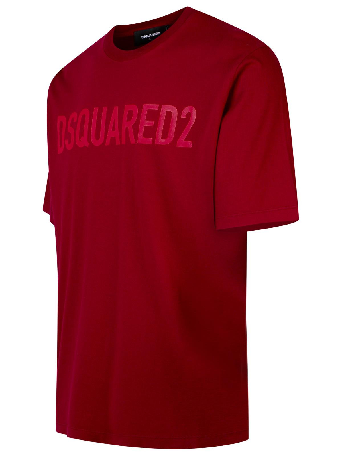 Dsquared2 Burgundy Cotton T-Shirt Men - 2