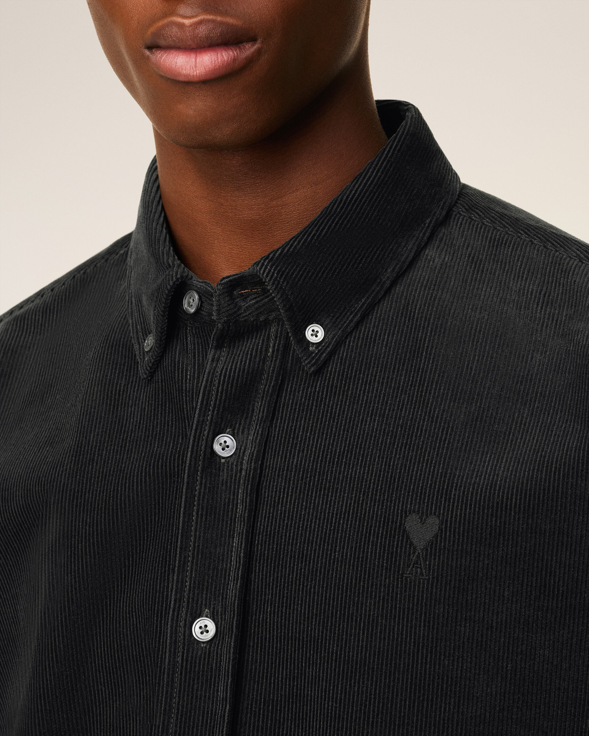 BLACK COTTON BUTTON DOWN AMI DE COEUR SHIRT - 6