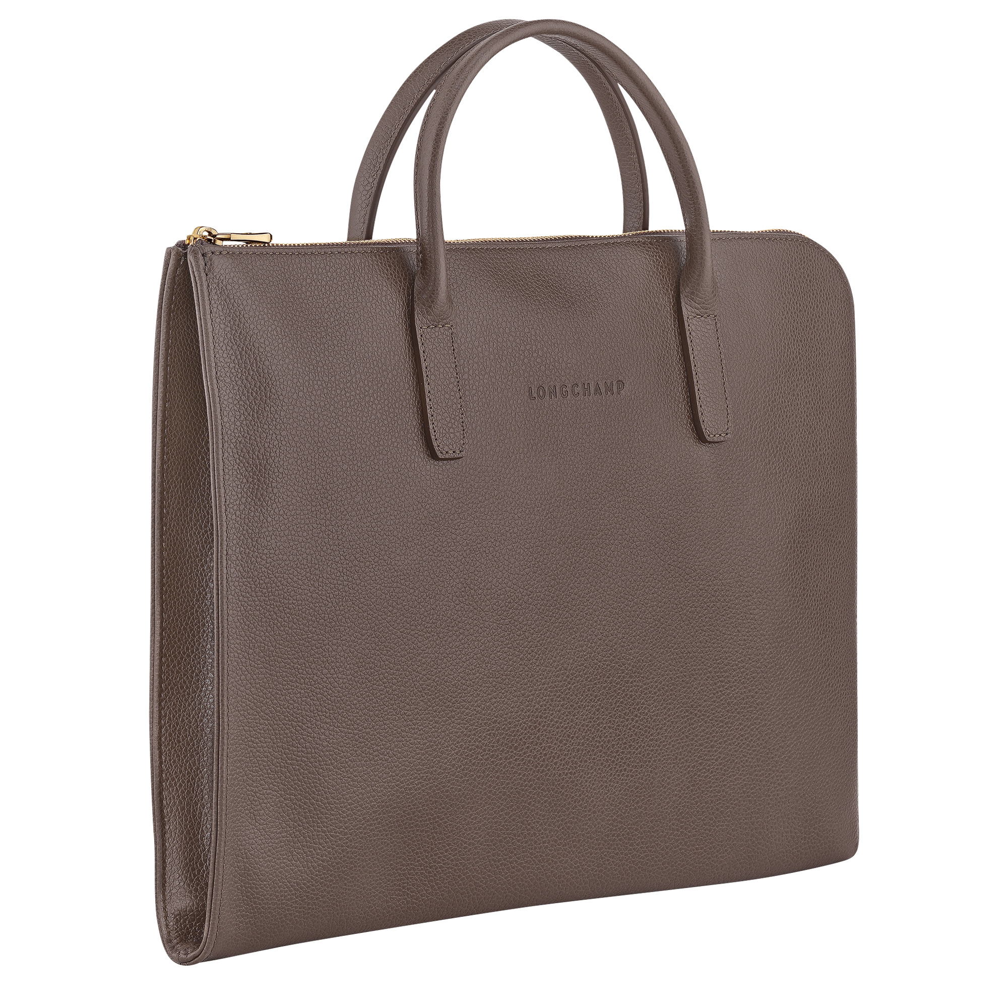 Le Foulonné S Briefcase Taupe - Leather - 3