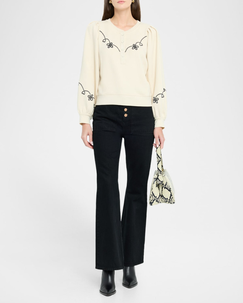 Rails Hanne Embroidered Henley Sweatshirt outlook