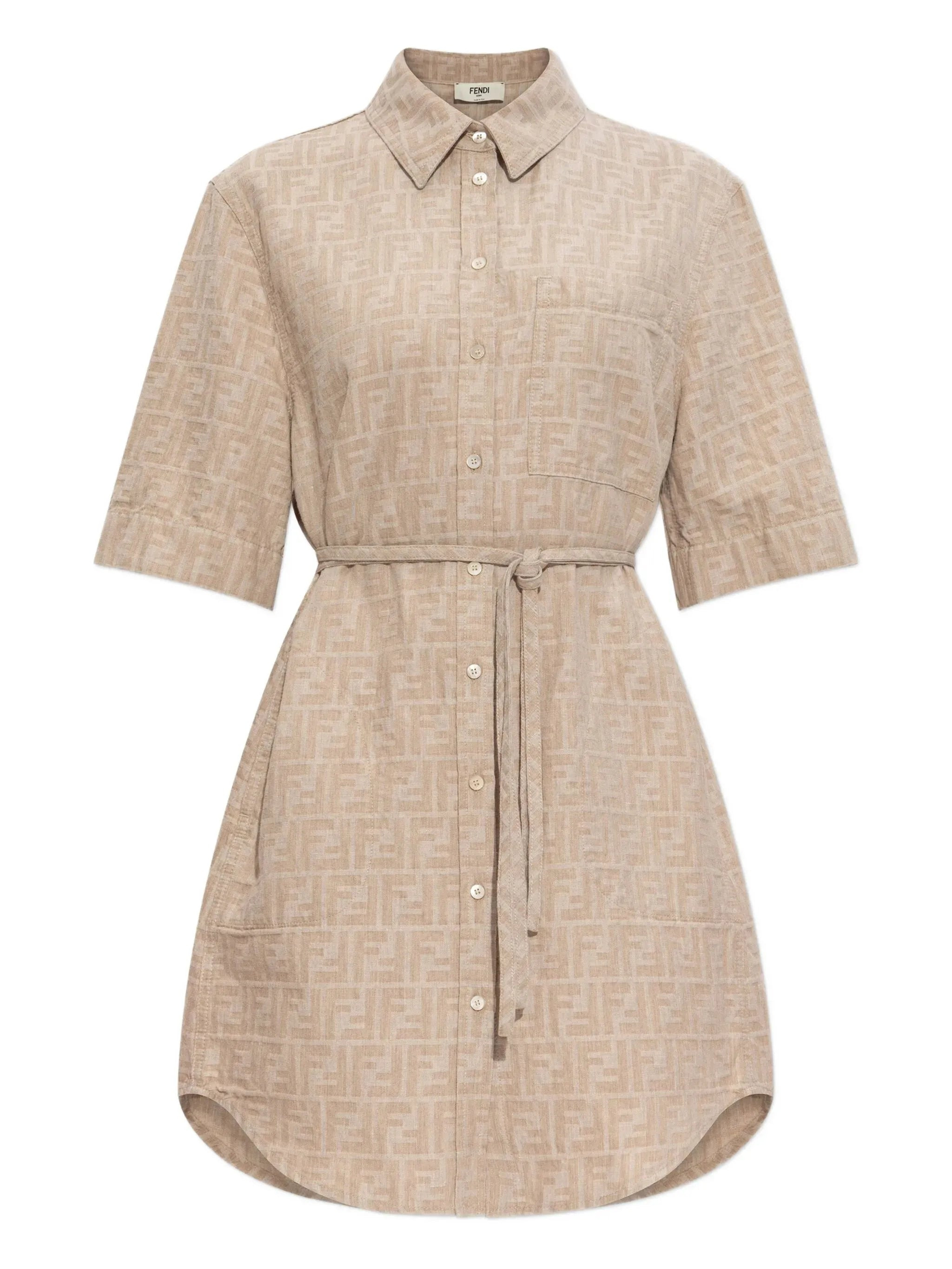 Fendi FF-pattern Drawstring Dress - 2