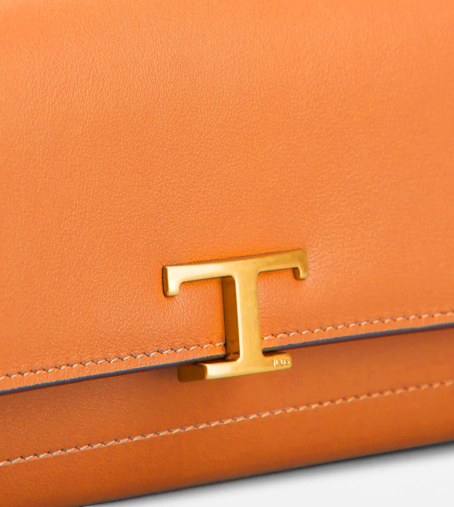 T TIMELESS WALLET IN LEATHER - ORANGE - 5