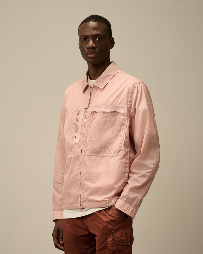 Chrome-R Chest Zip Pockets Overshirt 3