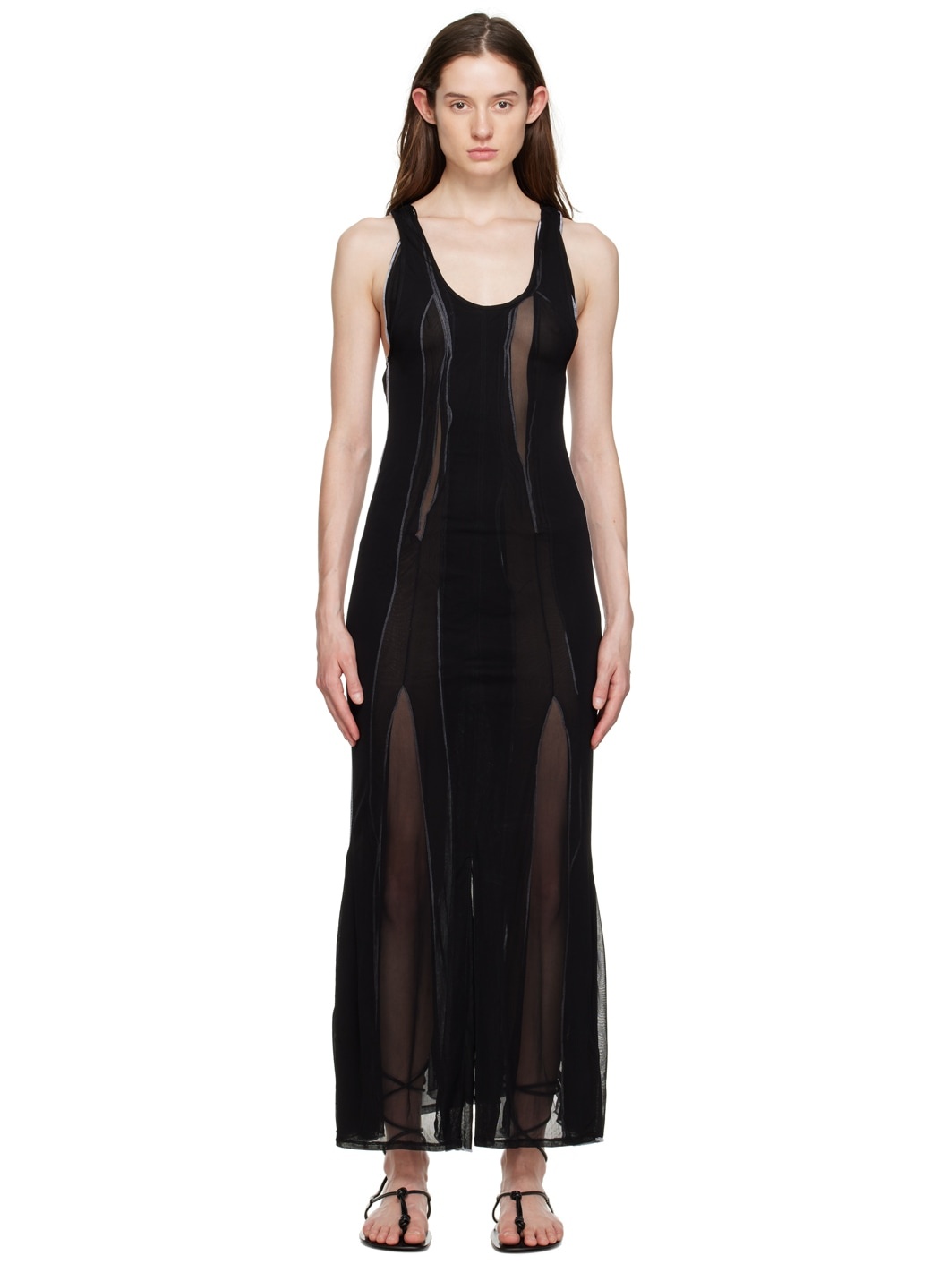 Black Seam Allowance Maxi Dress - 1
