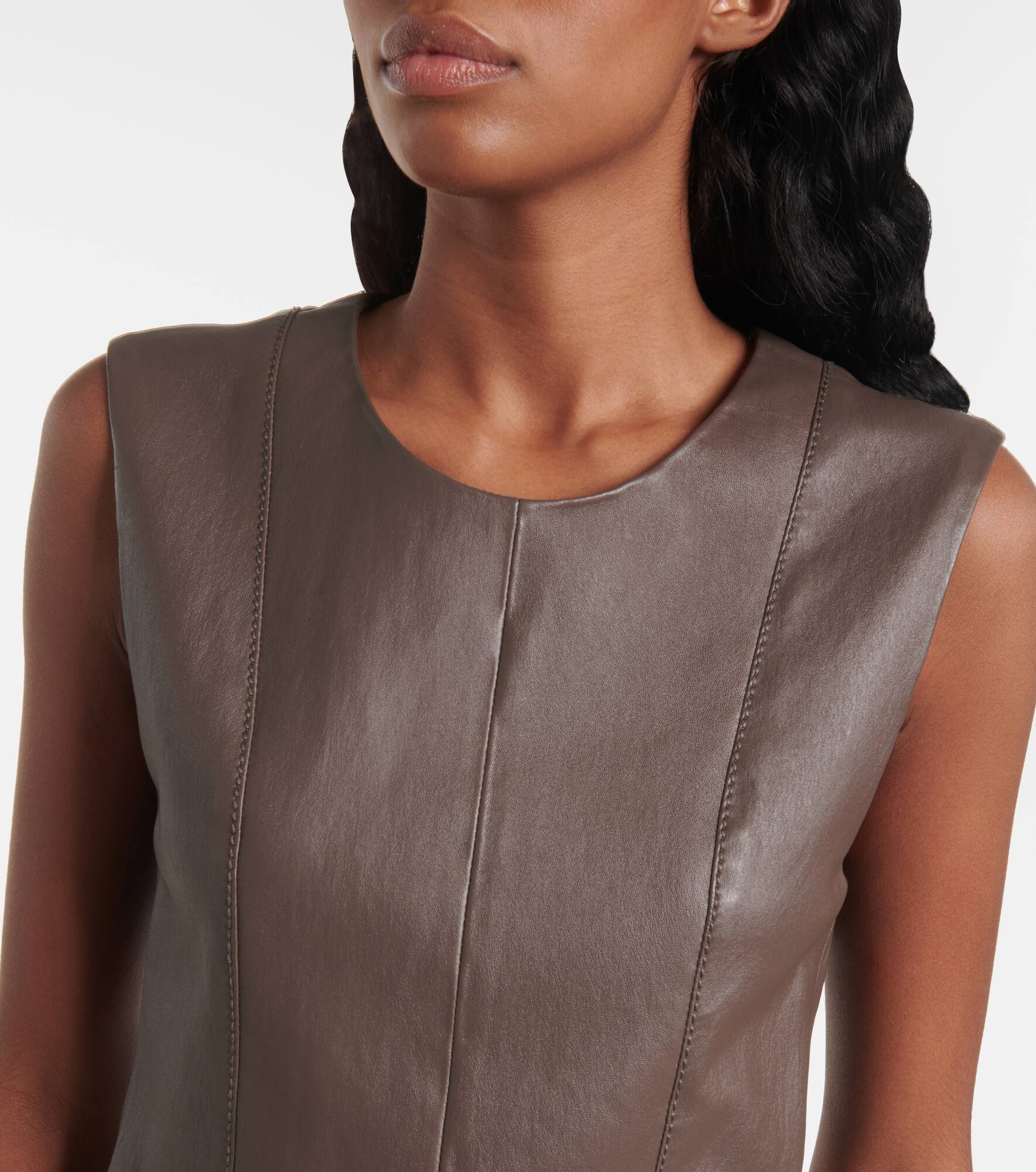 Leather midi dress - 4