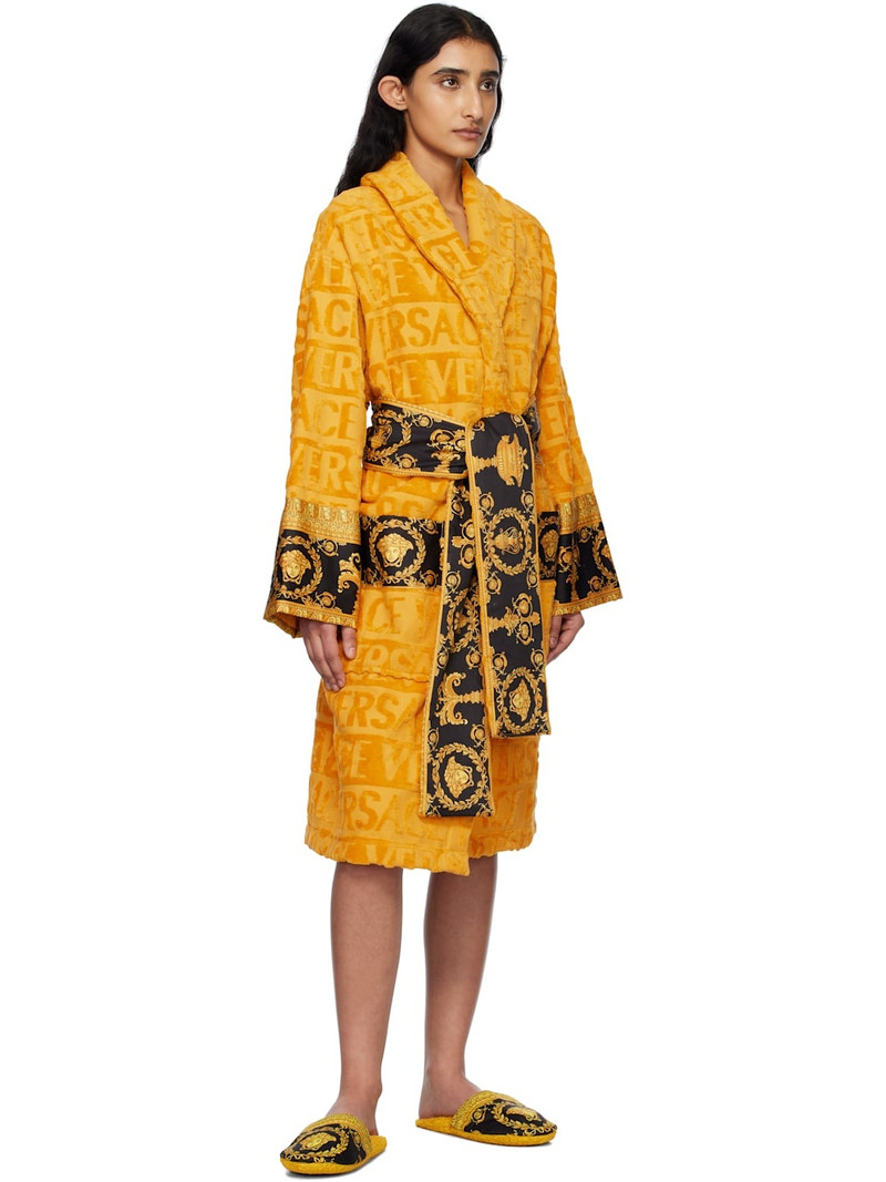 VERSACE Yellow & Black 'I Heart Baroque' Slippers outlook