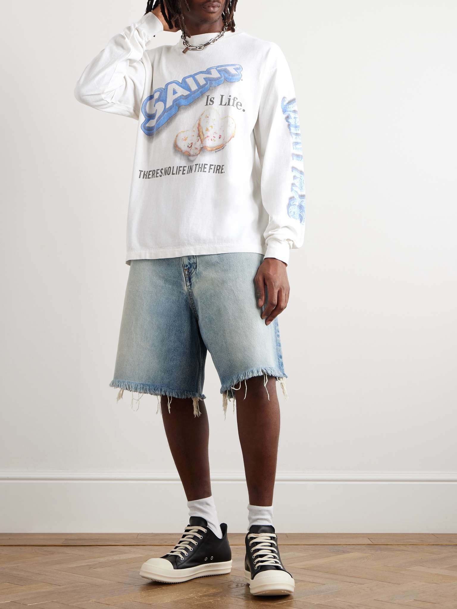 SAINT M×××××× + Shermer Academy Logo-Print Cotton-Jersey T
