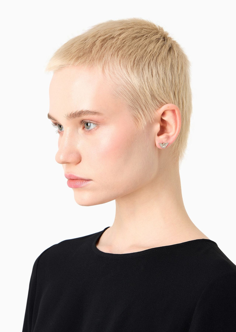 Gold-Tone Stainless Steel Mother Of Pearl Stud Earrings 3