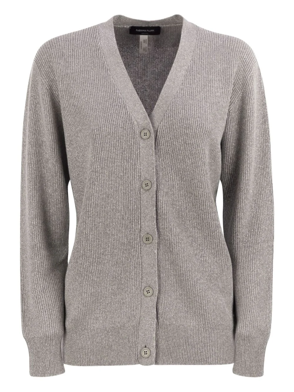 ribbed V-neck cardigan - 1