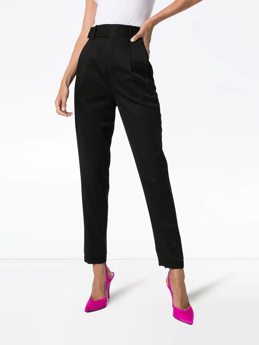 high-waisted tailored trousers - 3