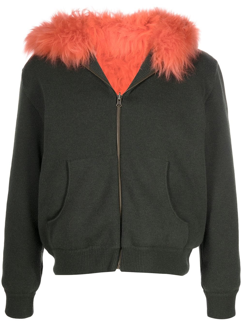 reversible fur-lined hoodie - 1