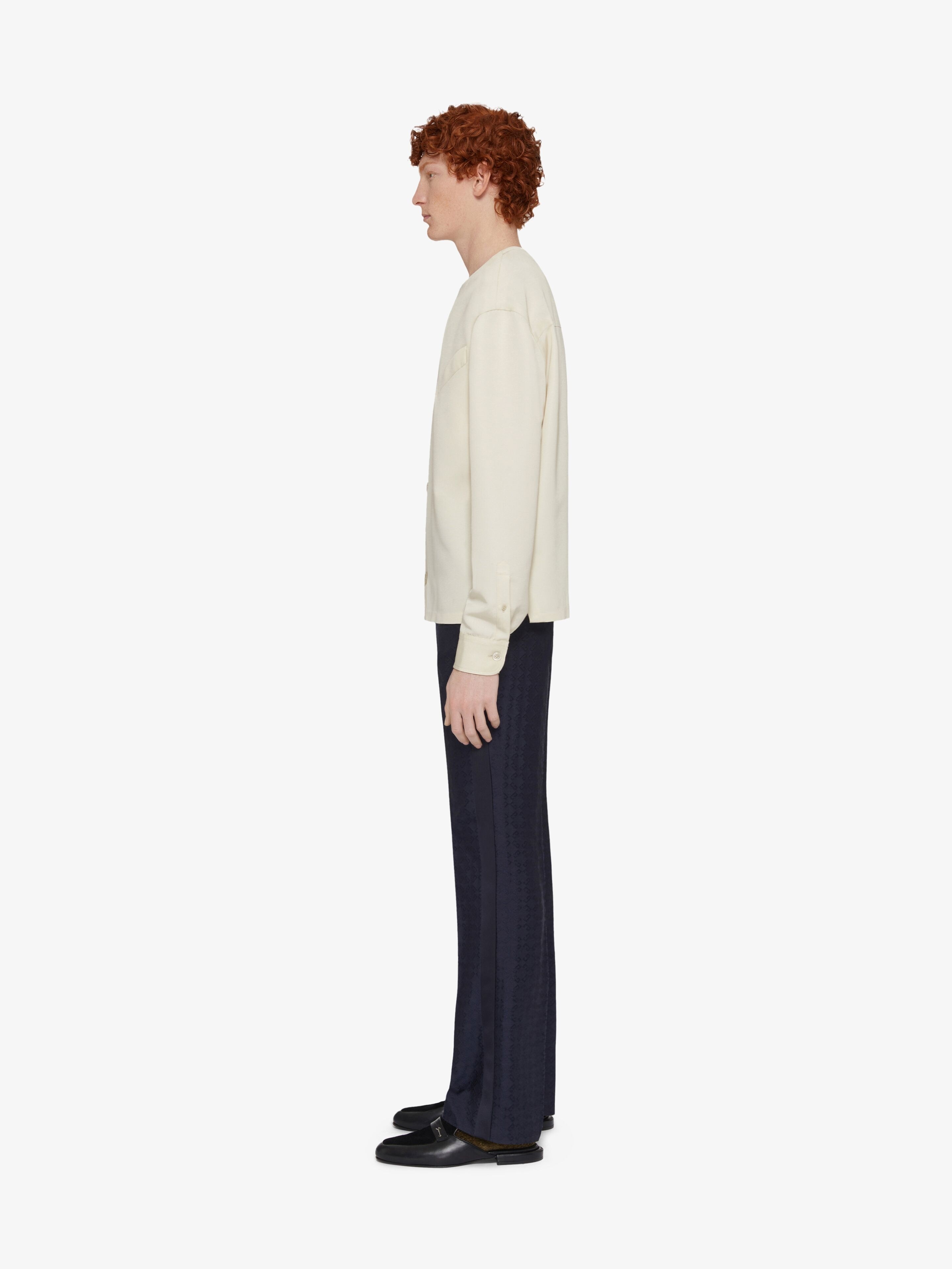 BLOUSE IN WOOL WITH GIVENCHY GROS GRAIN - 3