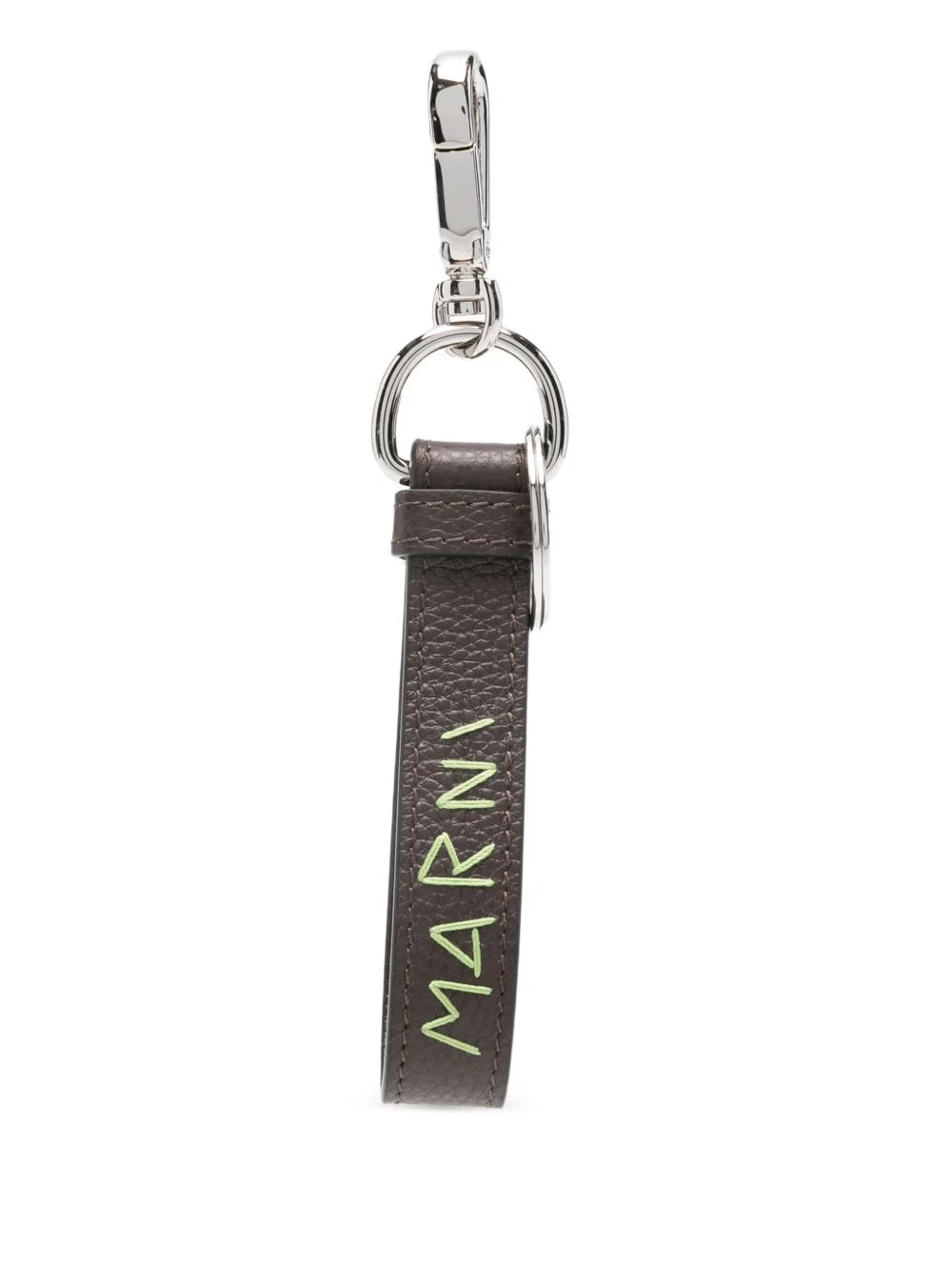 logo-plaque leather keyring - 1