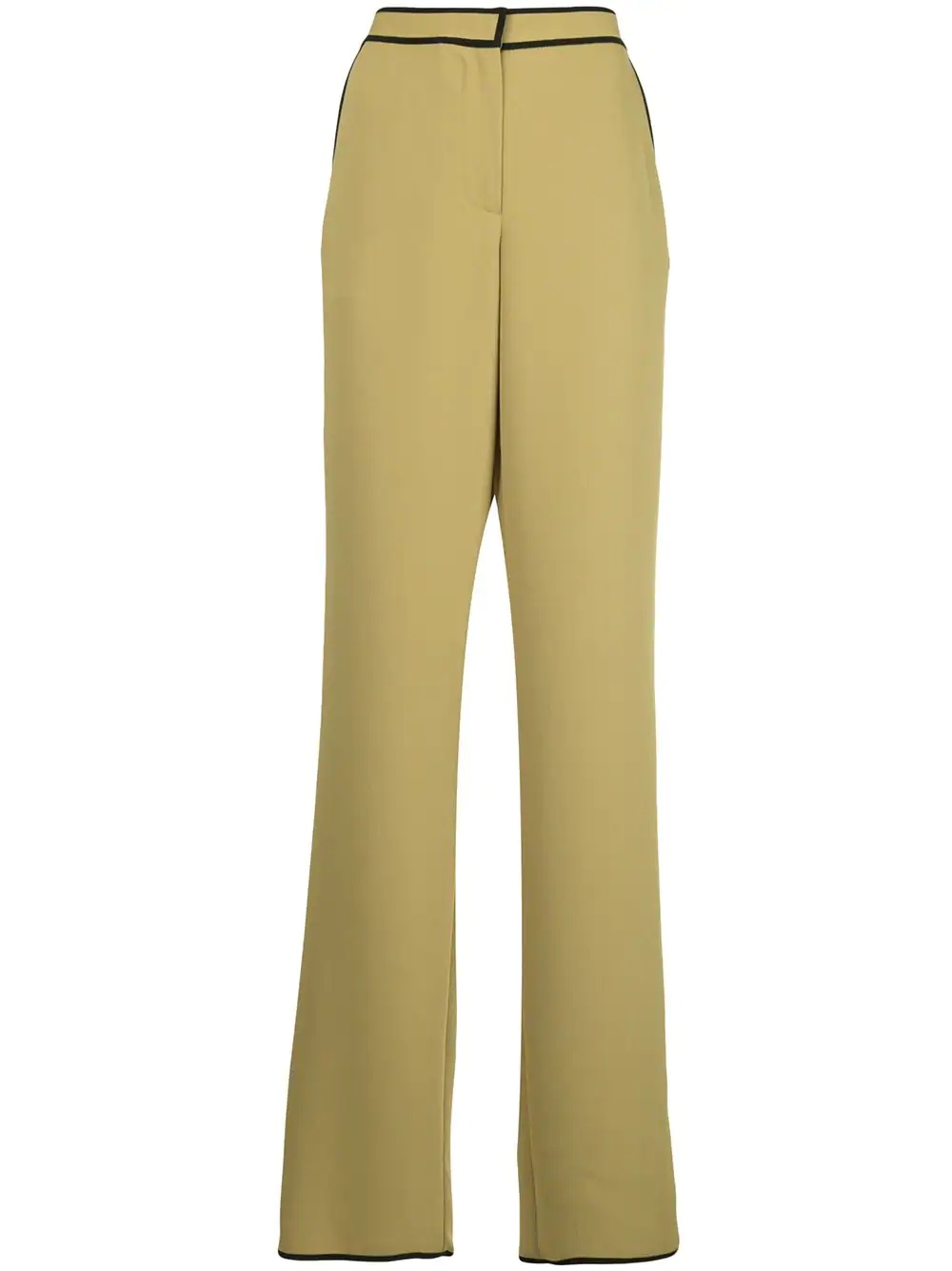 contrast trim wide-leg trousers - 1