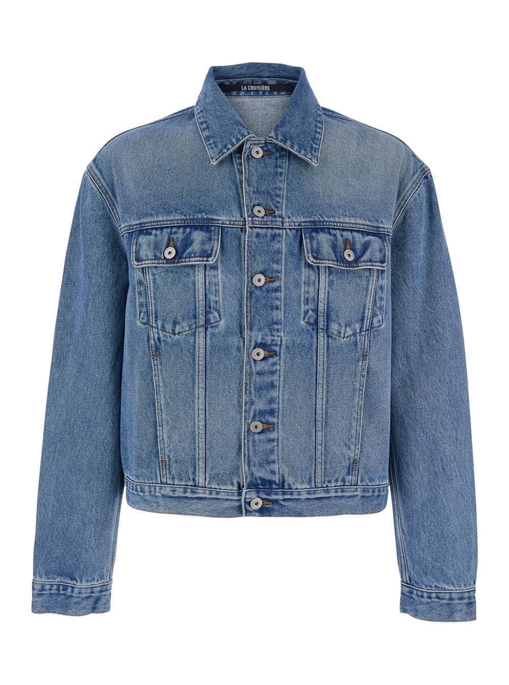 Jacquemus Men 'La Veste De-Nîmes' Blue Jacket With Classic Collar And Logo Patch On The Back In Deni - 1
