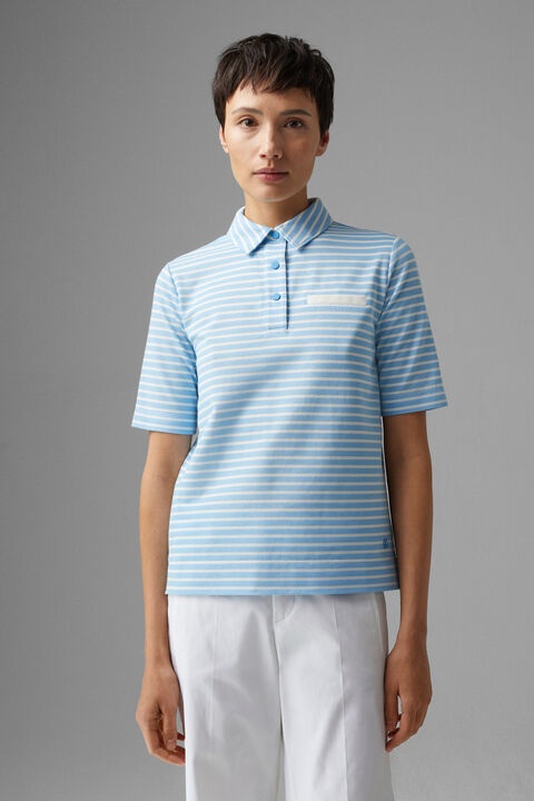 Peony Polo shirt in Light blue/White - 2