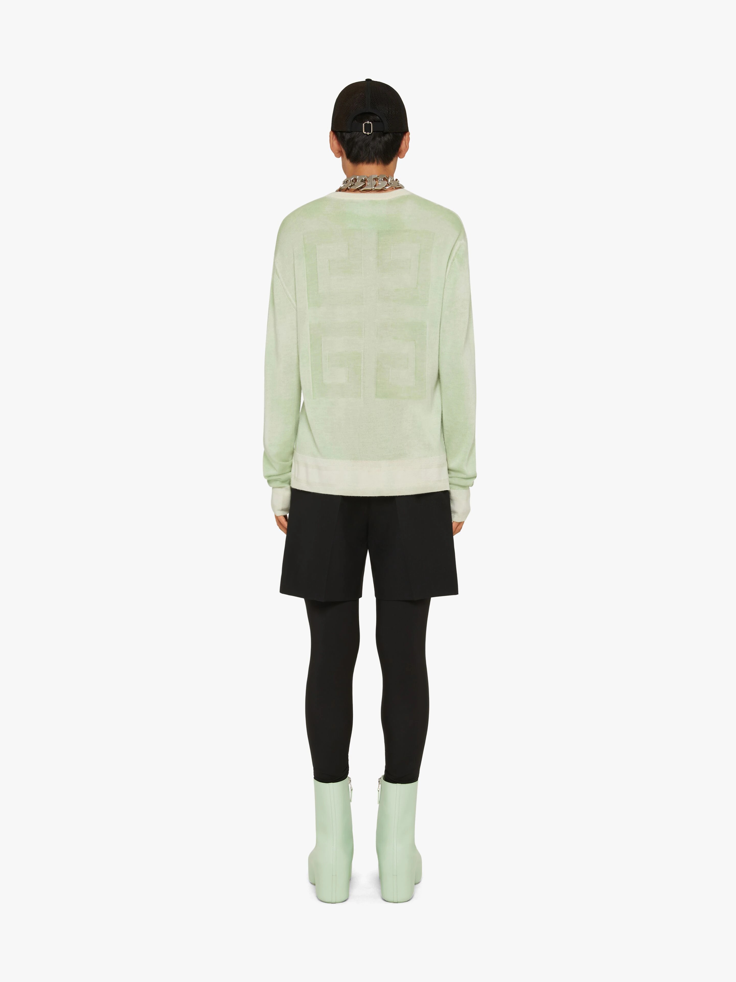 SWEATER IN CASHMERE AND SILK WITH CERAMIC PRINT - 4