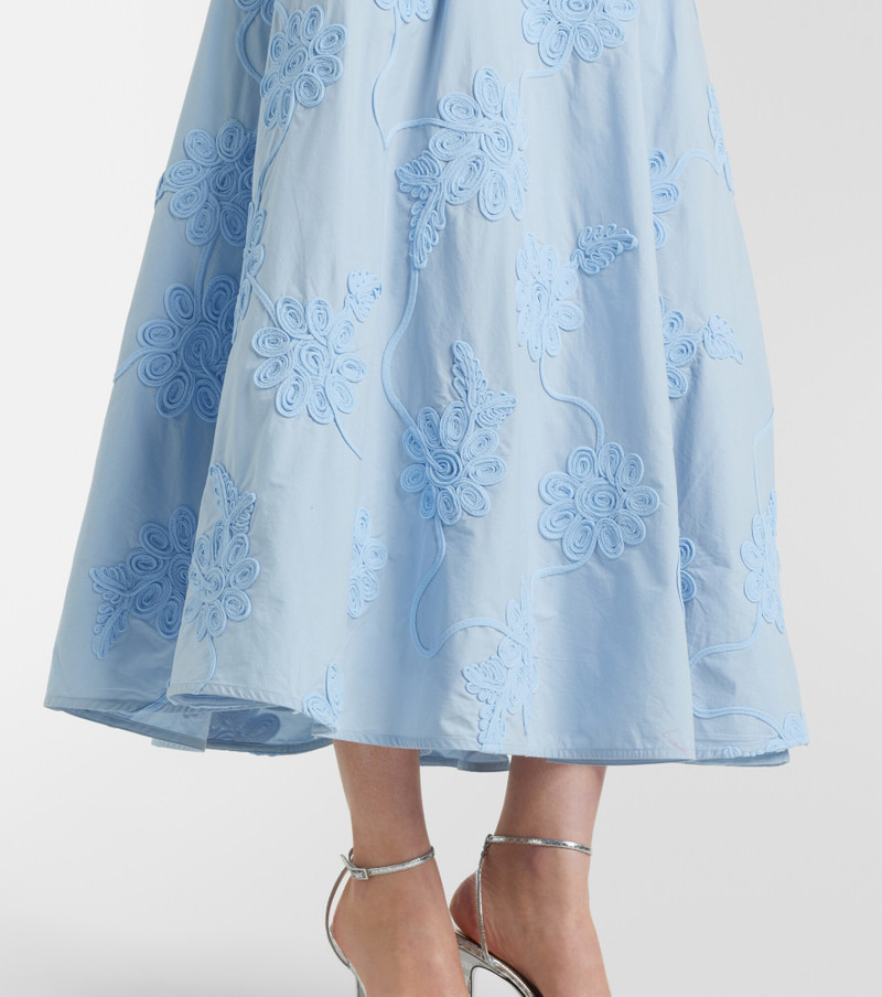 Embroidered floral cotton midi dress 5