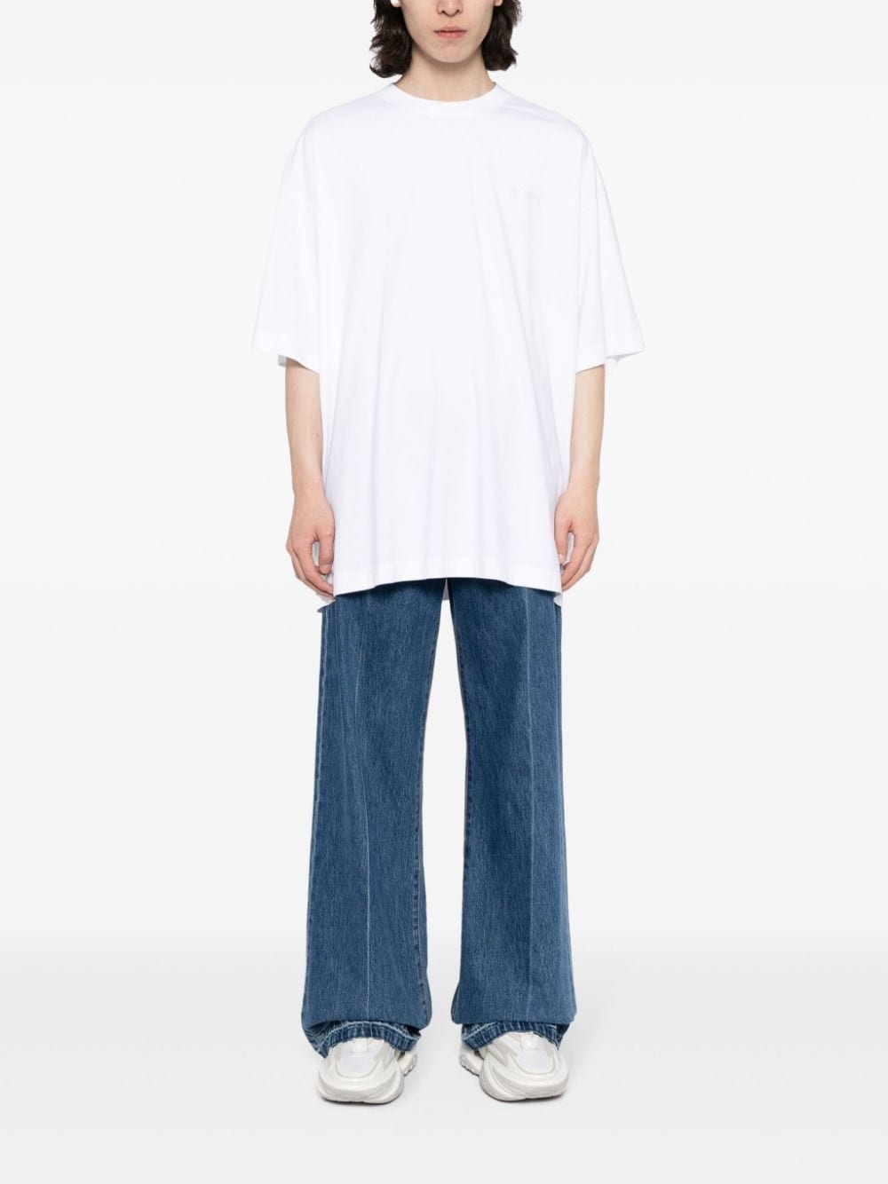 logo-embroidered cotton T-shirt - 2