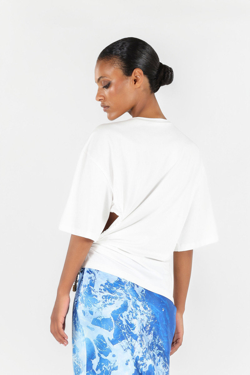 Wall Print T-shirt with Knot 4