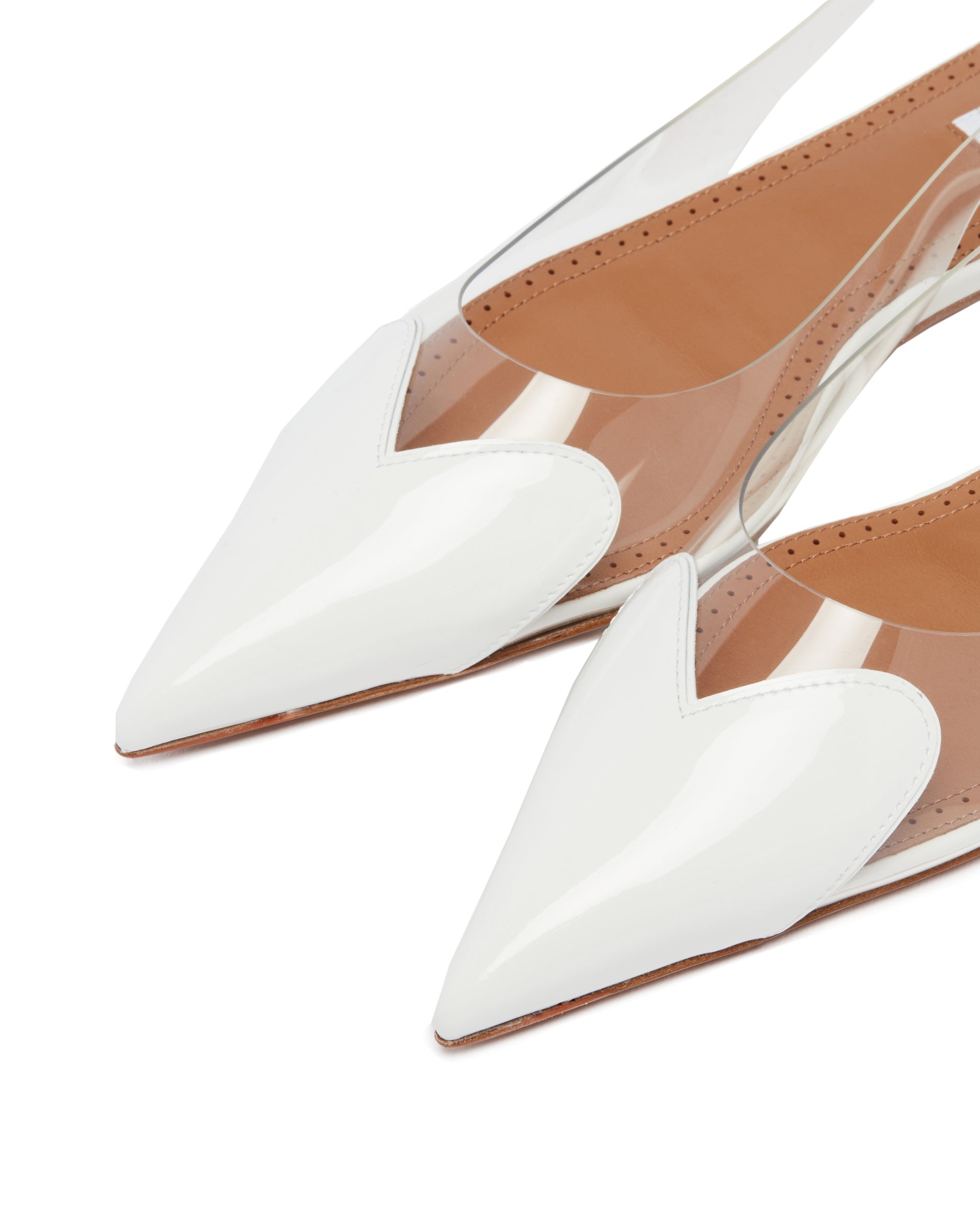 White Strass Ballerina Flats - 6