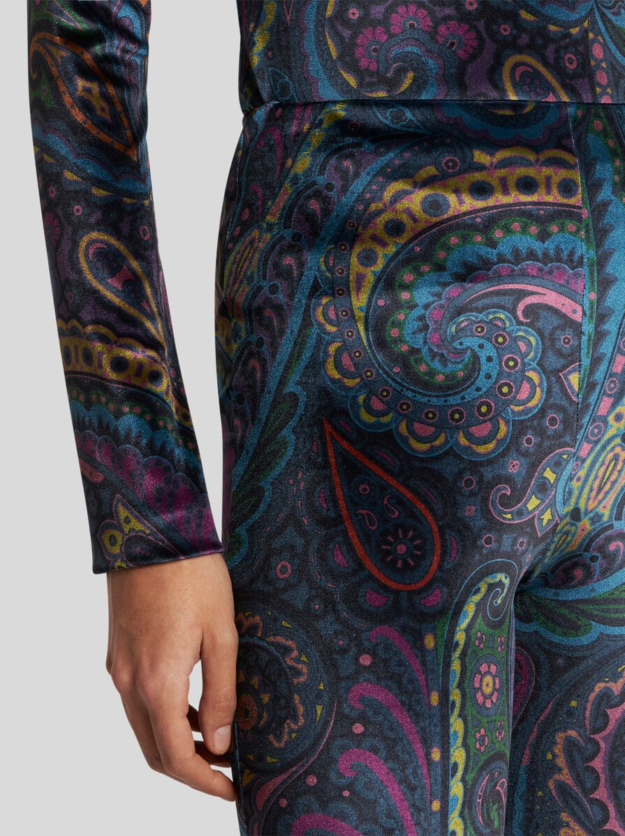 FLARED PRINTED CHENILLE TROUSERS - 3