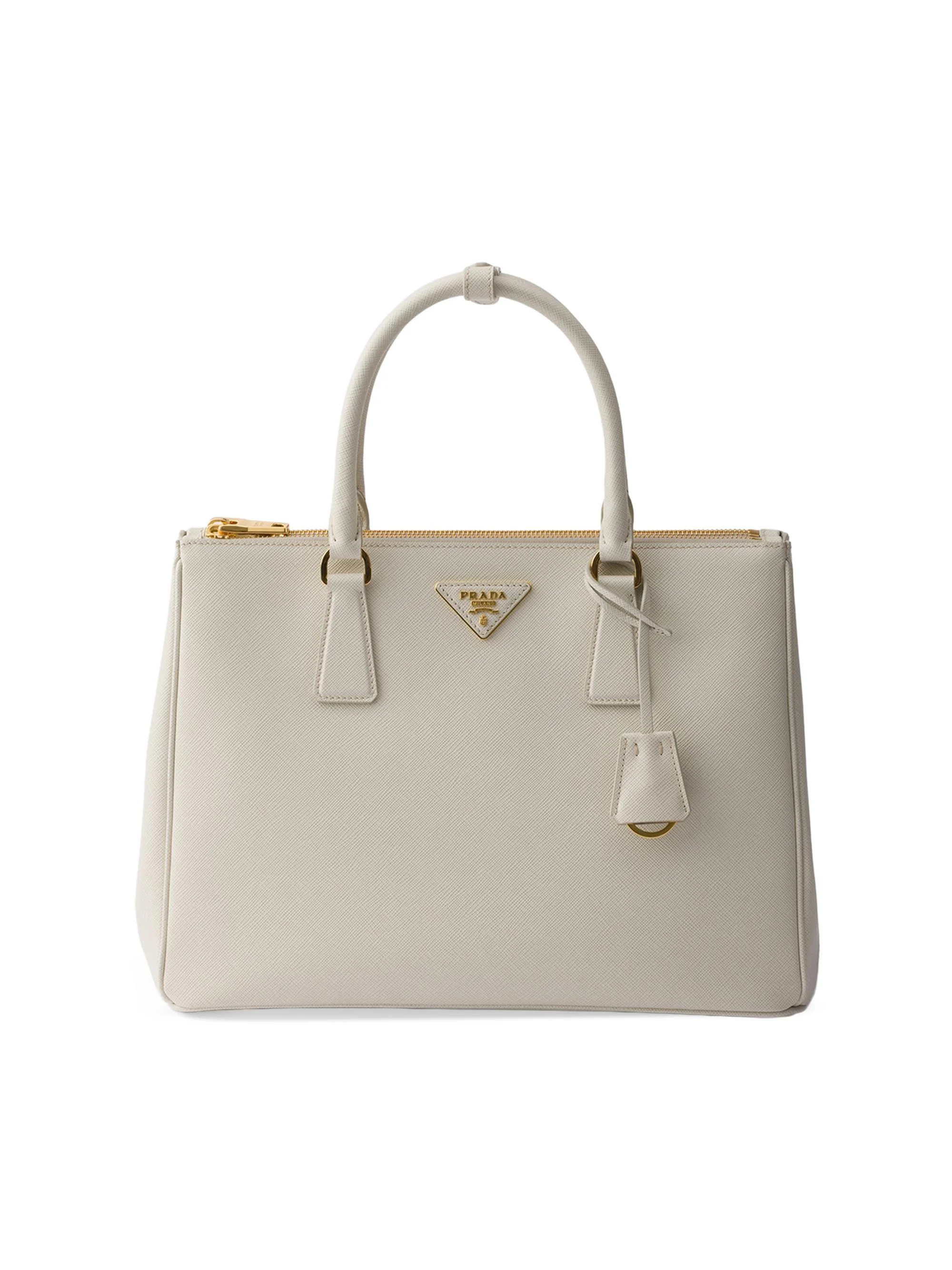 Women's Large Galleria Saffiano Leather Top Handle Bag - Off White - 1