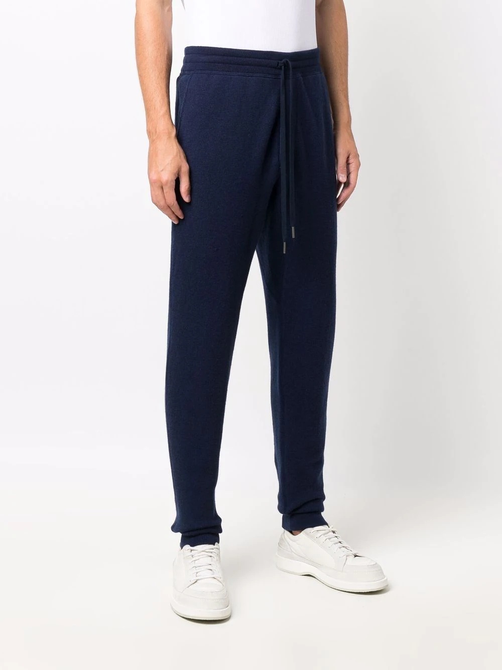 drawstring-waist cashmere track trousers - 3