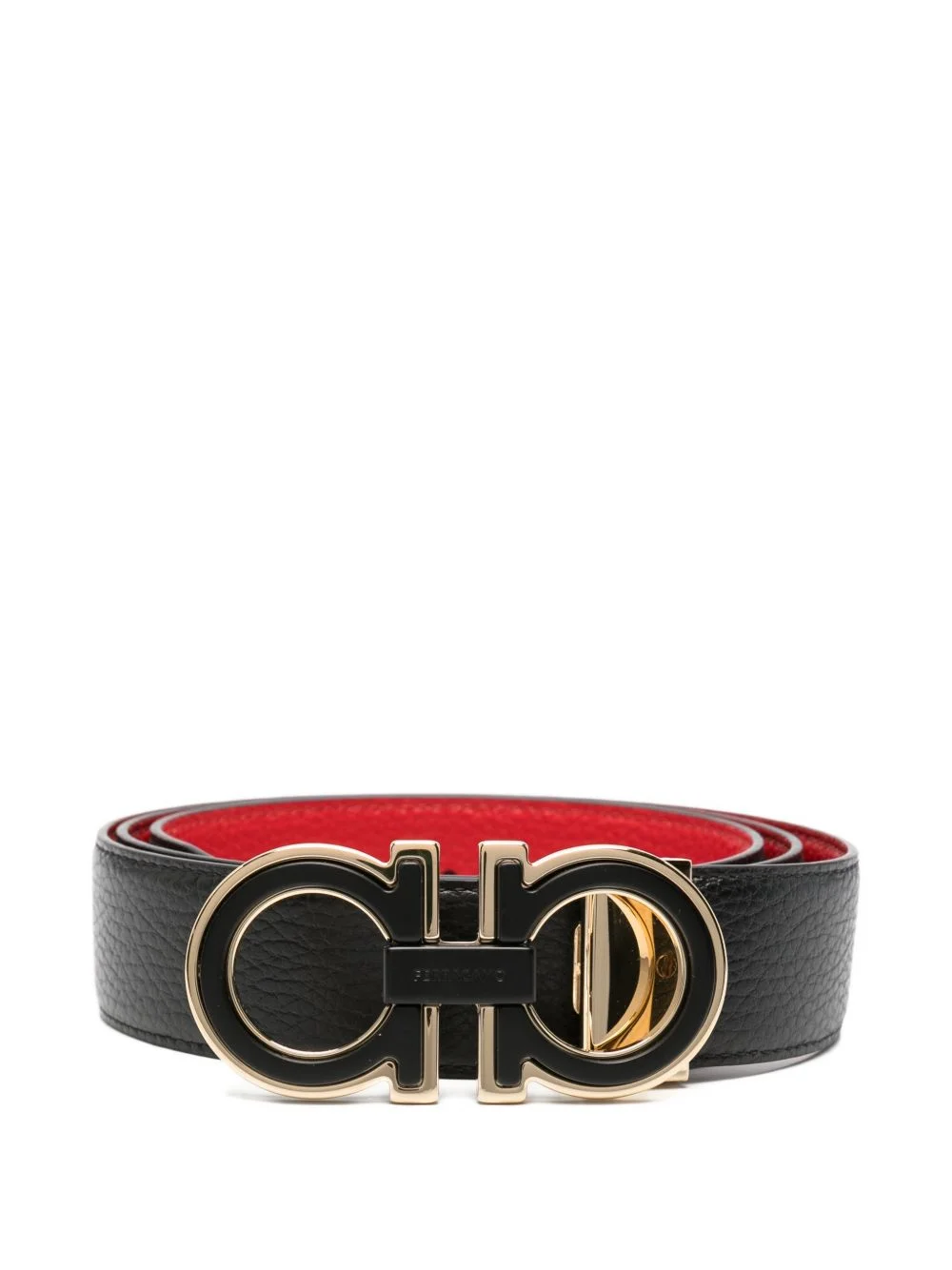logo-buckle leather belt - 1