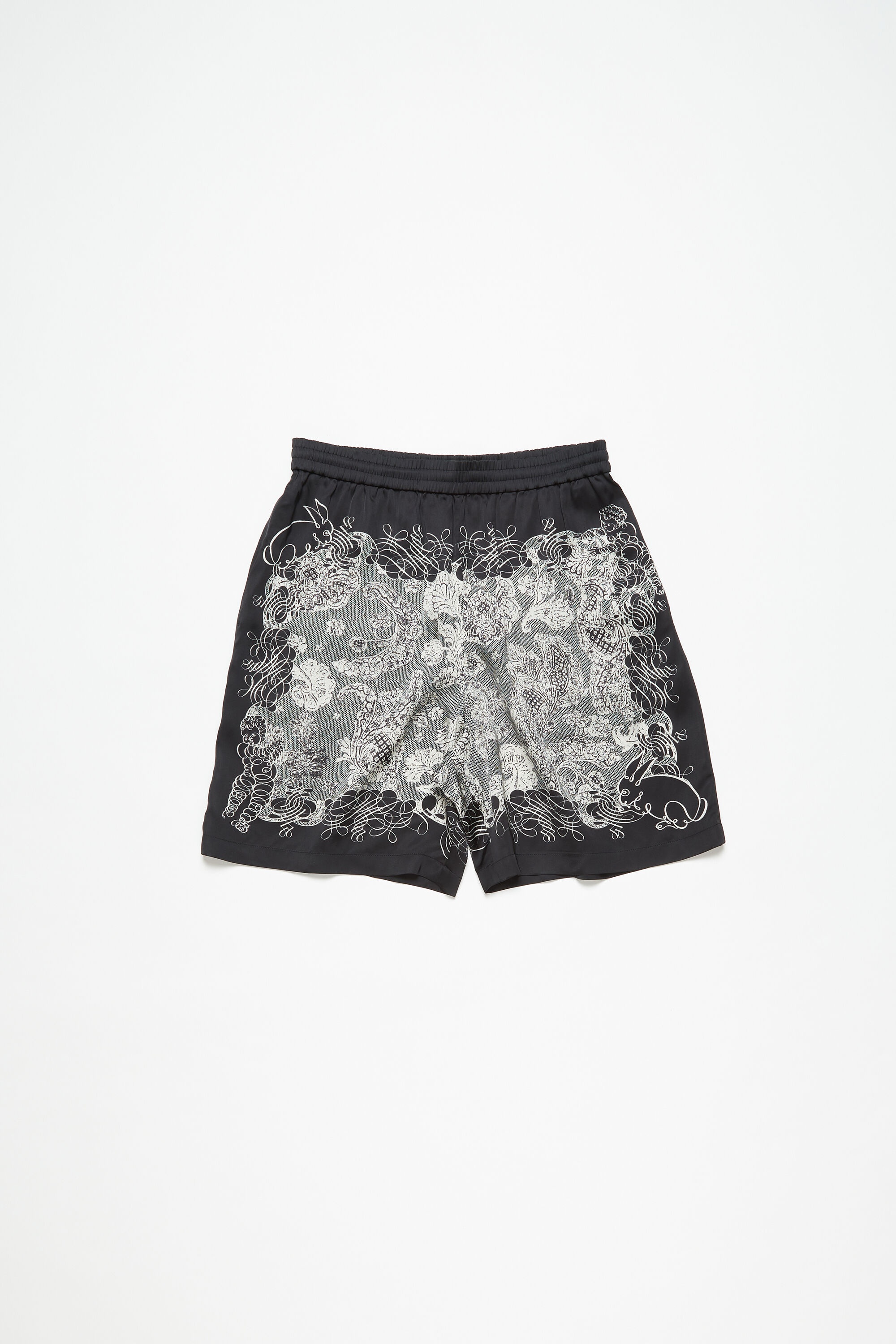 Print shorts - Black/Ecru - 7