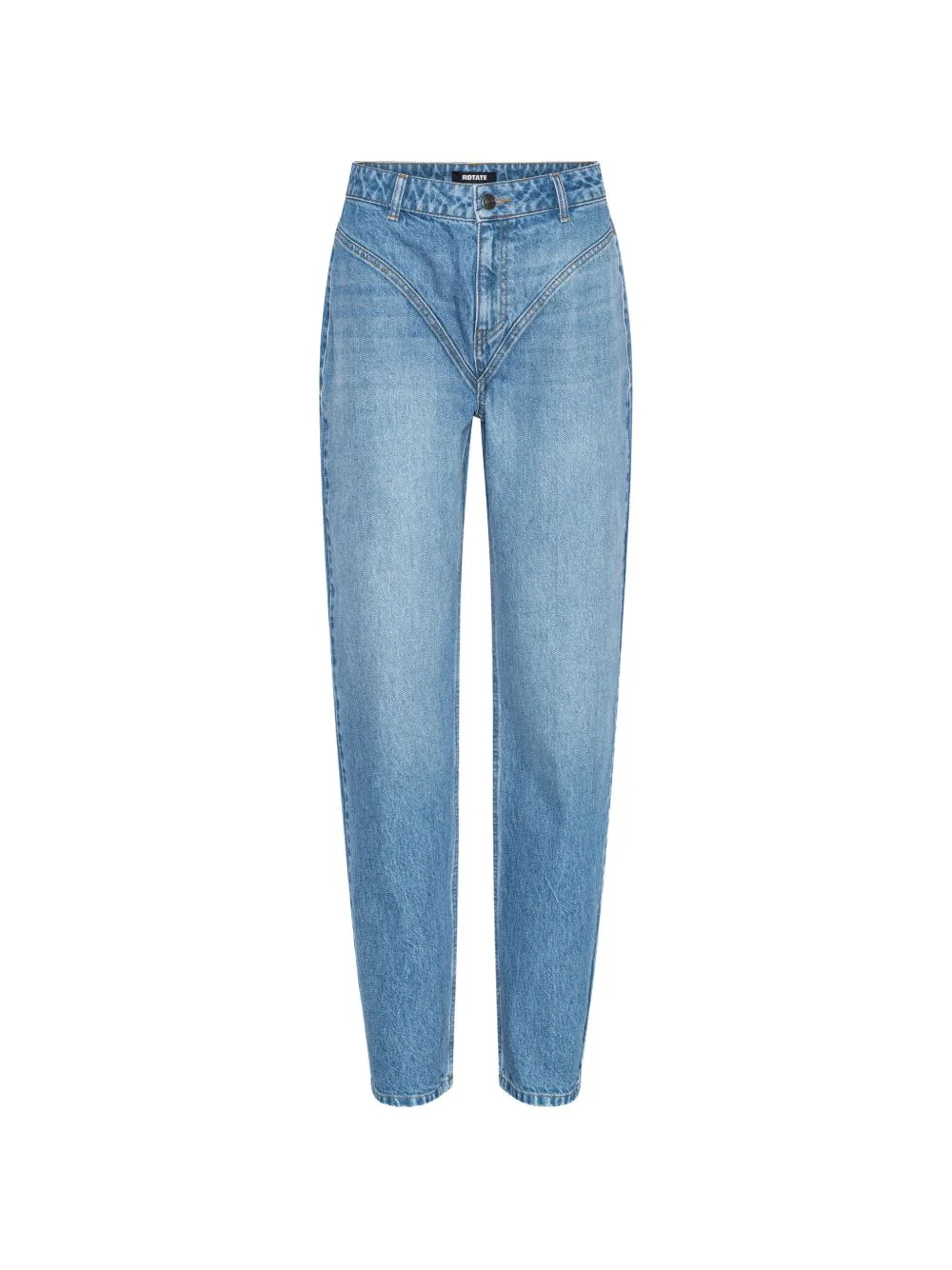 high waist cutline jeans - 1