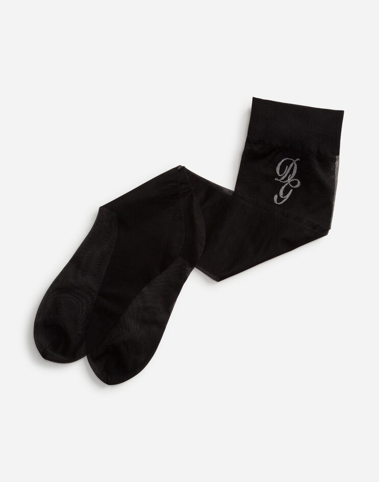 Nylon socks with embroidered logo - 1