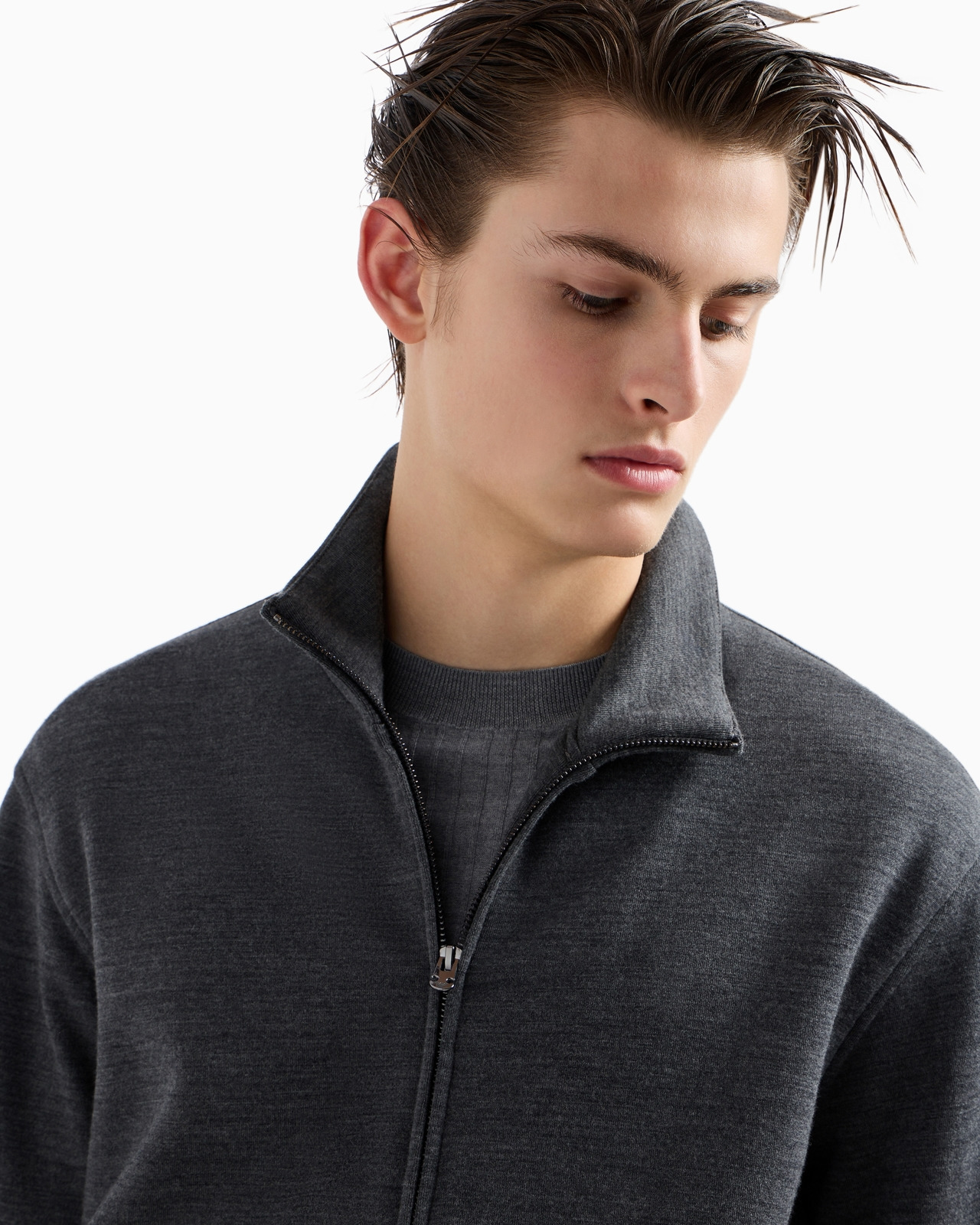 Travel Essentials virgin wool-blend jersey full-zip cardigan - 5