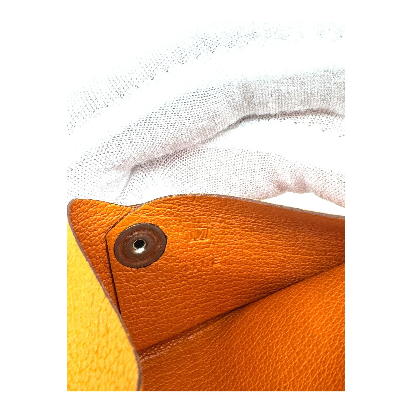 Hermès Calvi Card Wallet - Orange Chevre Mysore Leather - 7