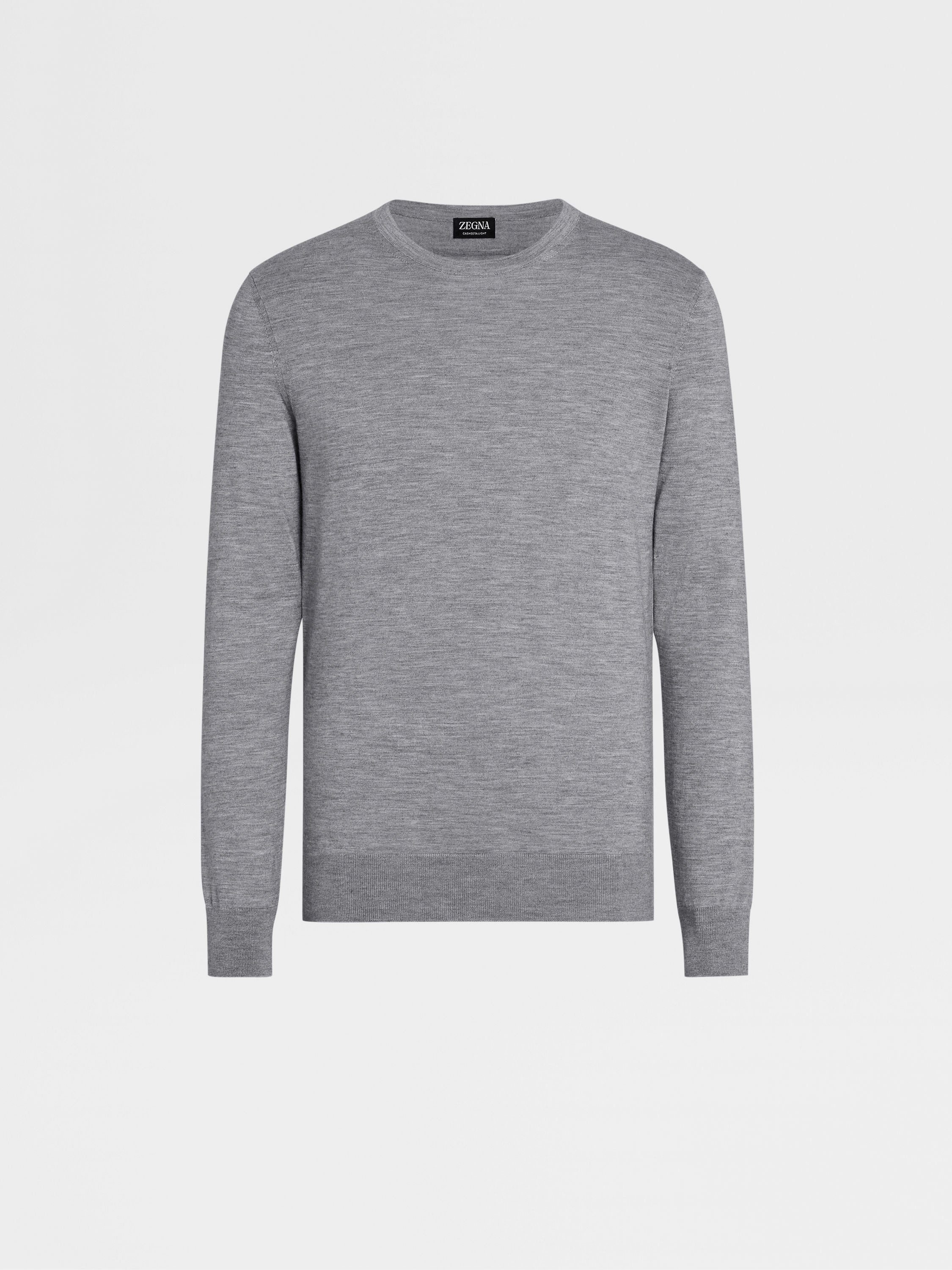 GREY MÉLANGE CASHSETA CREWNECK - 1