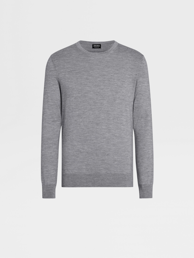 GREY MÉLANGE CASHSETA CREWNECK 1