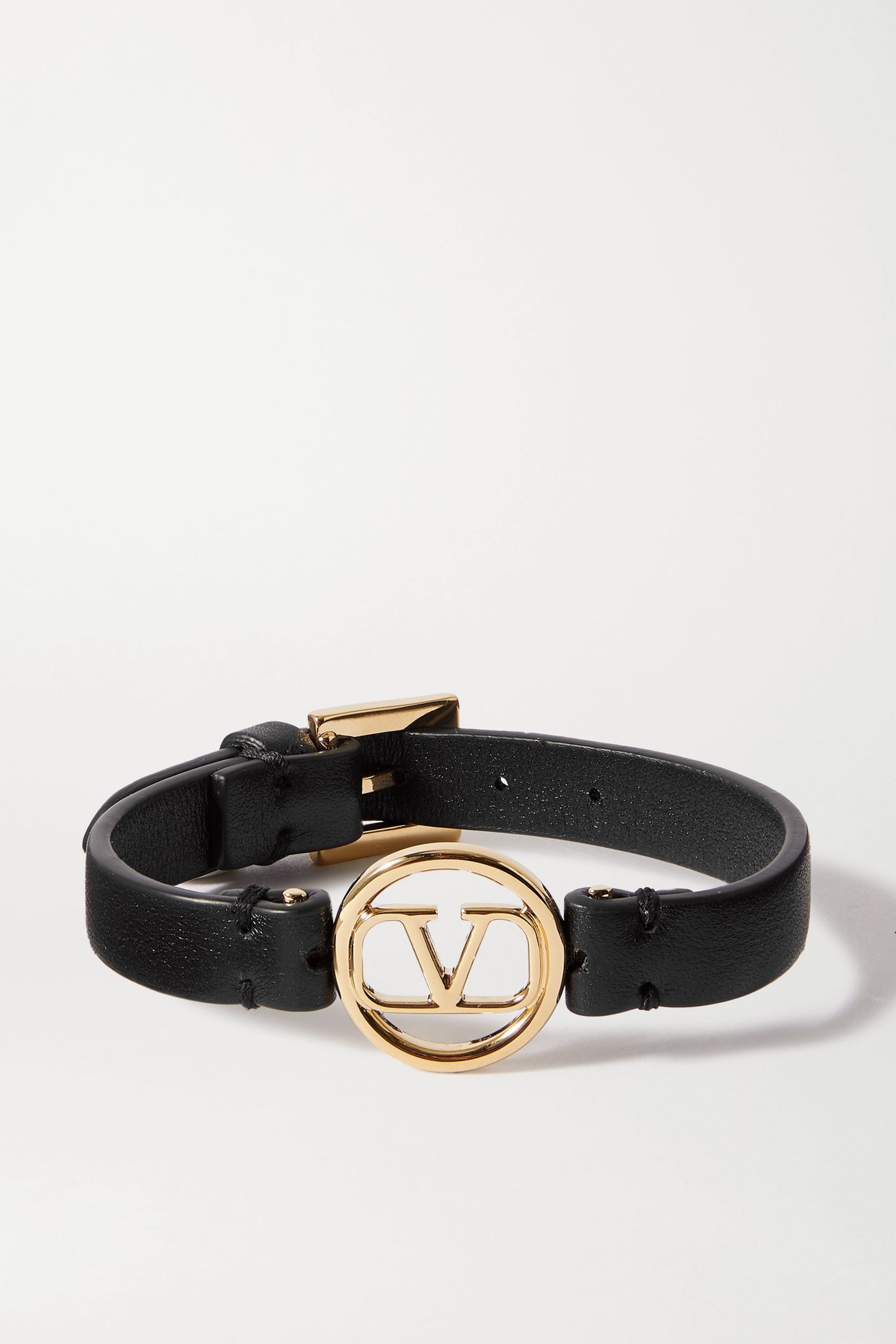 Valentino Garavani leather and gold-tone bracelet - 1