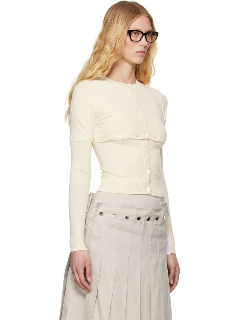 Beige Multi Button Layer Cardigan 2