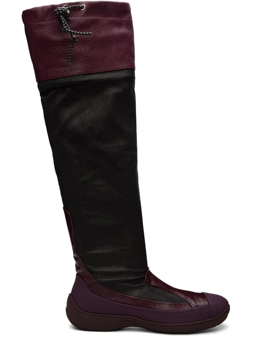 Brown & Burgundy Avocet Leather Tall Boots - 1