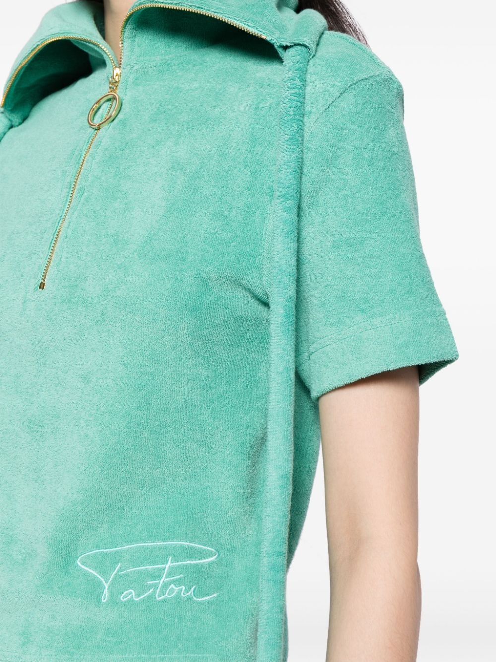 logo-embroidered polo top - 5