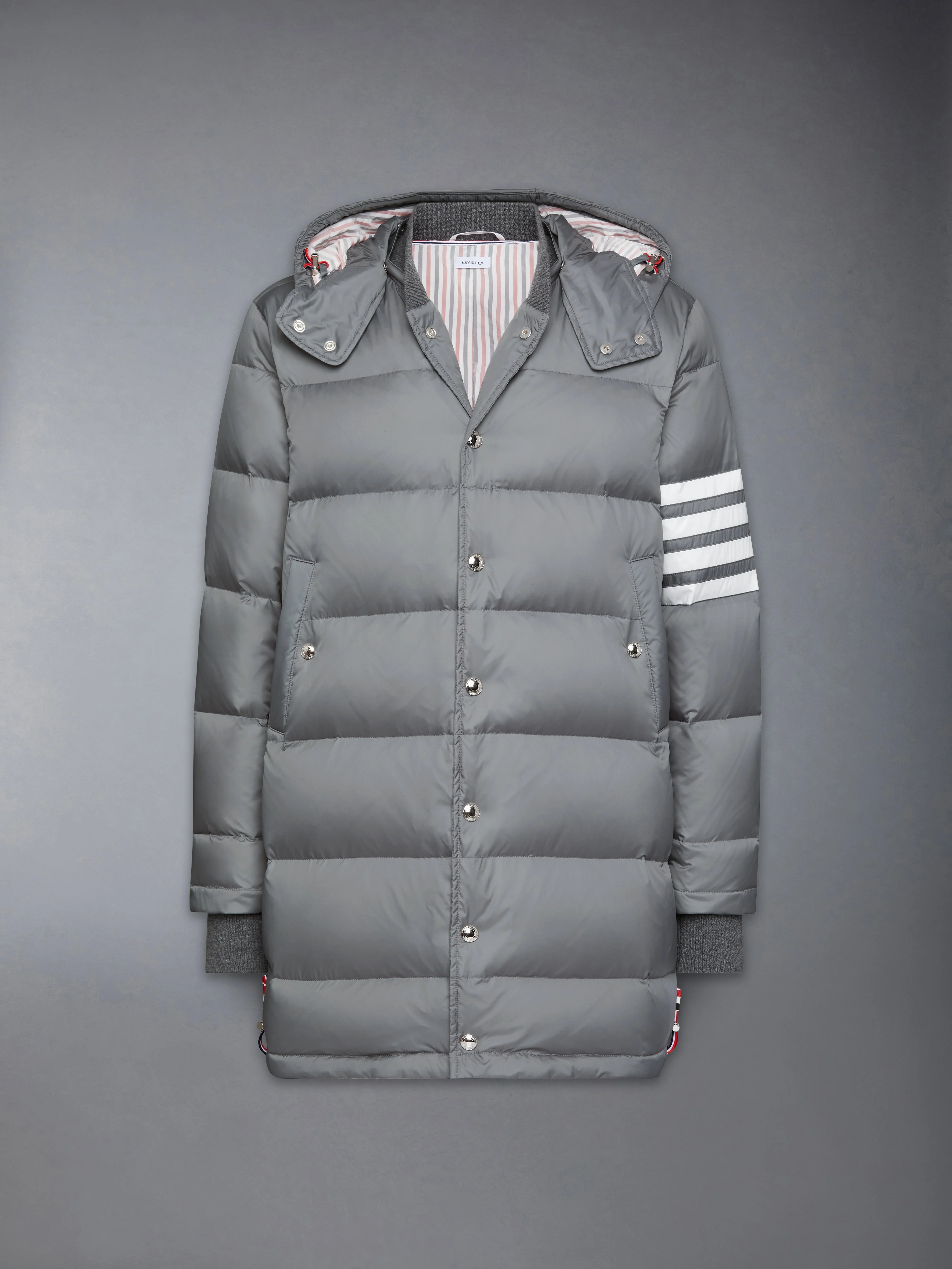 MATTE FINISH NYLON DOWN FILL 4-BAR HOOD COAT - 1