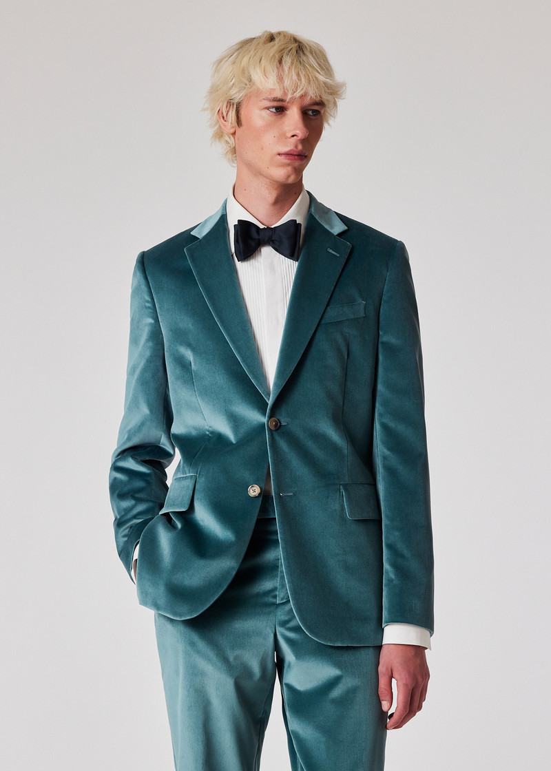 Teal Blue Velvet Suit 8