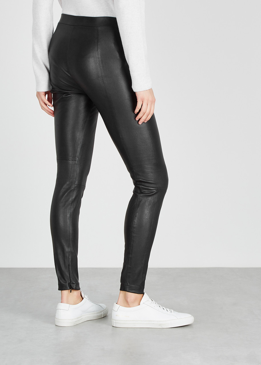 Black leather leggings - 3